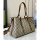 Migliore Repliche Borsa tote piccola Gucci GG Emblem 815214 Caffè Economiche Outlet Online