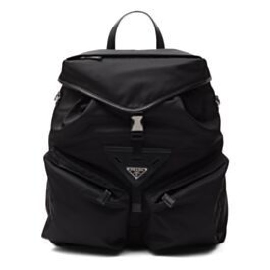 Migliore Repliche Zaino Prada Hot-nylon e pelle Nero Economiche Outlet Online