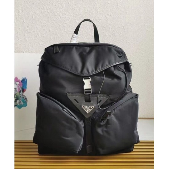 Migliore Repliche Zaino Prada Hot-nylon e pelle Nero Economiche Outlet Online