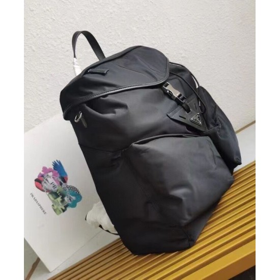 Migliore Repliche Zaino Prada Hot-nylon e pelle Nero Economiche Outlet Online