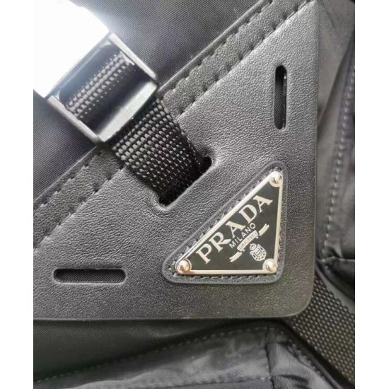 Migliore Repliche Zaino Prada Hot-nylon e pelle Nero Economiche Outlet Online