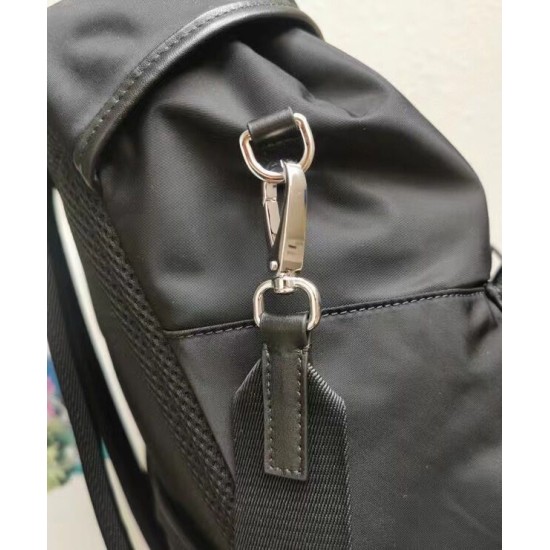 Migliore Repliche Zaino Prada Hot-nylon e pelle Nero Economiche Outlet Online