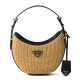 Perfette Qualità Repliche Borsa Prada Arque in vimini e pelle 1BC202 Nero Imitazione