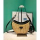 Perfette Qualità Repliche Borsa Prada Arque in vimini e pelle 1BC202 Nero Imitazione