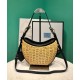 Perfette Qualità Repliche Borsa Prada Arque in vimini e pelle 1BC202 Nero Imitazione