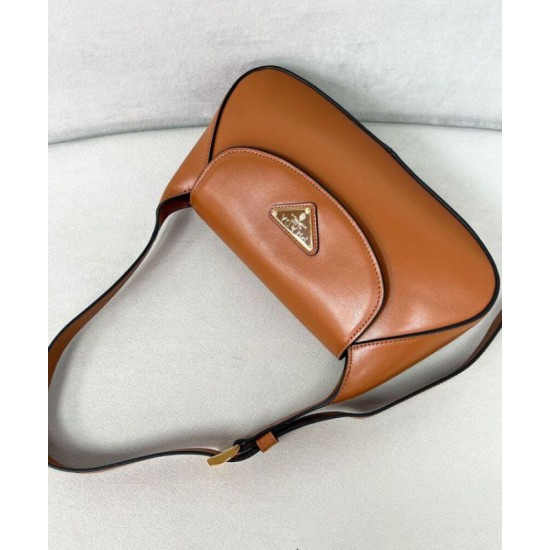Replica perfetta Borsa a tracolla piccola Prada 1BD358 Caffè Imitazione Outlet Online