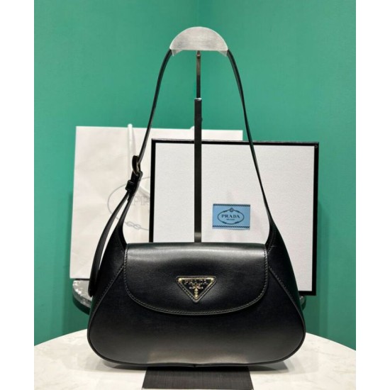 Replica perfetta Borsa a tracolla piccola Prada 1BD358 Nero Imitazione Outlet Online