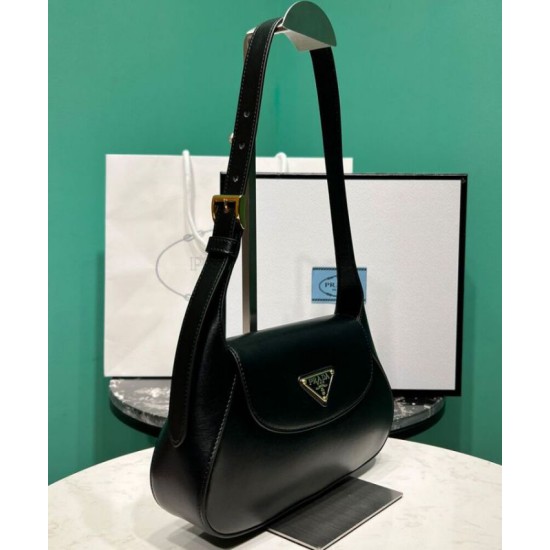 Replica perfetta Borsa a tracolla piccola Prada 1BD358 Nero Imitazione Outlet Online