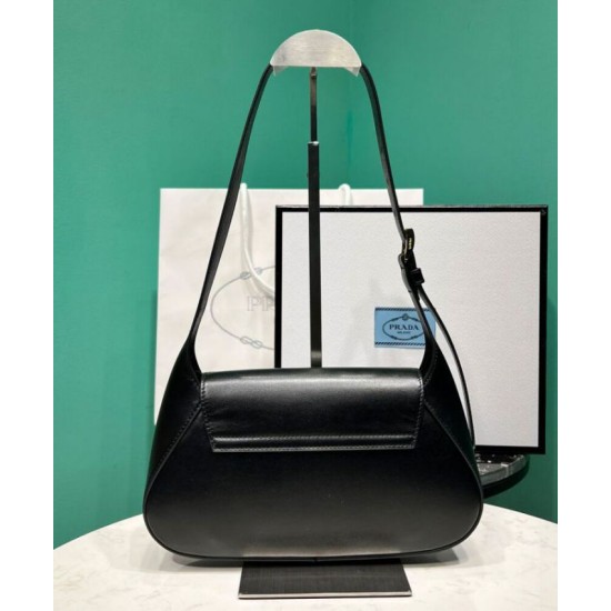 Replica perfetta Borsa a tracolla piccola Prada 1BD358 Nero Imitazione Outlet Online