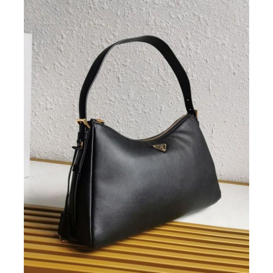 Replica perfetta Borsa a tracolla grande Prada Imee 1BC228 Nero Imitazione Outlet Online