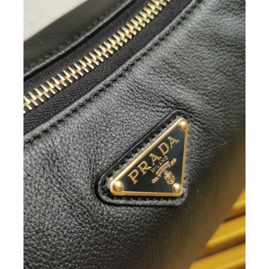 Replica perfetta Borsa a tracolla grande Prada Imee 1BC228 Nero Imitazione Outlet Online