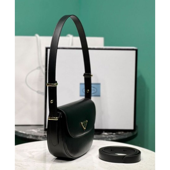Replica perfetta Borsa a tracolla con patta Prada Arque 1BD365 Nero Imitazione Outlet Online