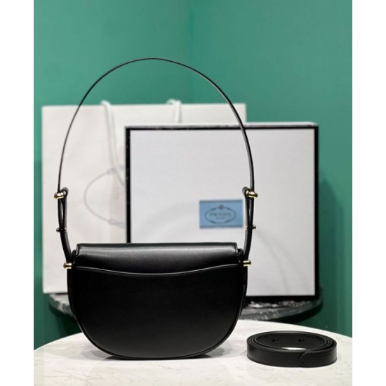 Replica perfetta Borsa a tracolla con patta Prada Arque 1BD365 Nero Imitazione Outlet Online