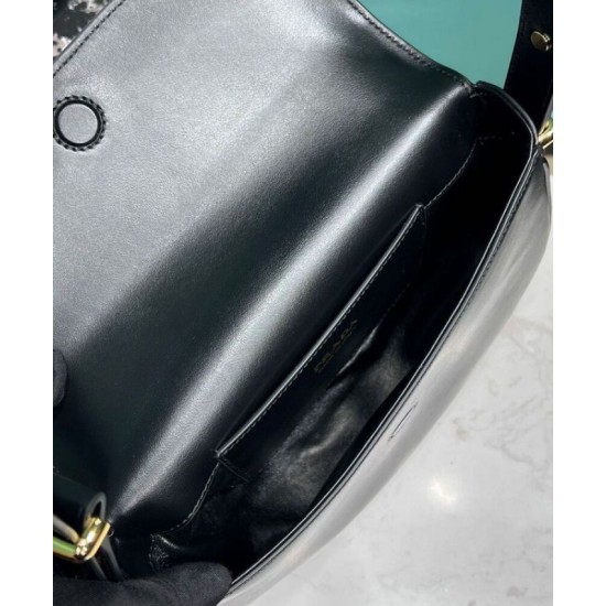 Replica perfetta Borsa a tracolla con patta Prada Arque 1BD365 Nero Imitazione Outlet Online