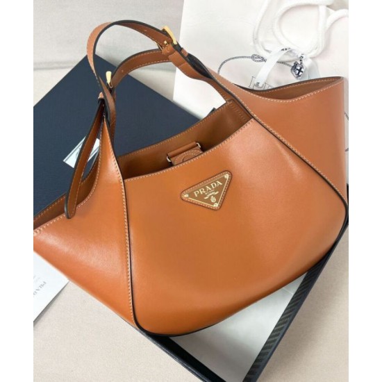 Replica perfetta Borsa tote media Prada 1BG483 Caffè Imitazione Outlet Online