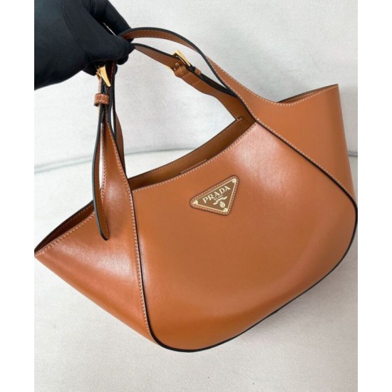 Replica perfetta Borsa tote media Prada 1BG483 Caffè Imitazione Outlet Online