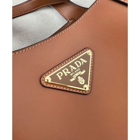 Replica perfetta Borsa tote media Prada 1BG483 Caffè Imitazione Outlet Online