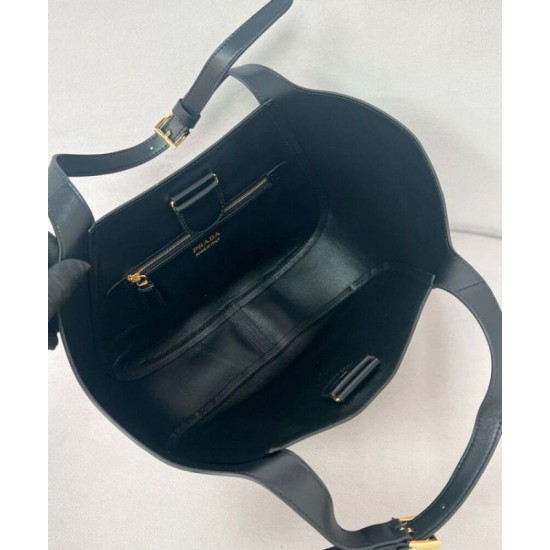 Miglior Falso Borsa tote media Prada 1BG483 Nero Economiche Premium
