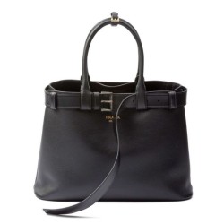 Miglior Falso Borsa a mano grande con fibbia Prada con cintura 1BA416 Nero Economiche Premium