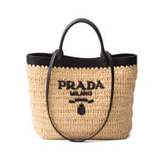 Miglior Falso Borsa tote piccola Prada all'uncinetto 1BG500 Albicocca Economiche Premium