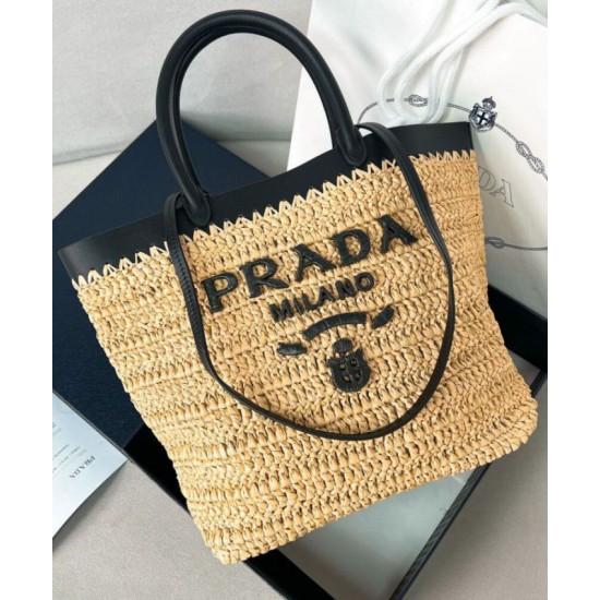 Miglior Falso Borsa tote piccola Prada all'uncinetto 1BG500 Albicocca Economiche Premium