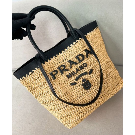 Miglior Falso Borsa tote piccola Prada all'uncinetto 1BG500 Albicocca Economiche Premium