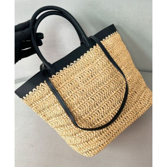 Miglior Falso Borsa tote piccola Prada all'uncinetto 1BG500 Albicocca Economiche Premium