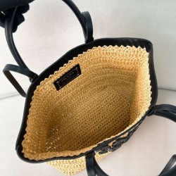 Miglior Falso Borsa tote piccola Prada all'uncinetto 1BG500 Albicocca Economiche Premium