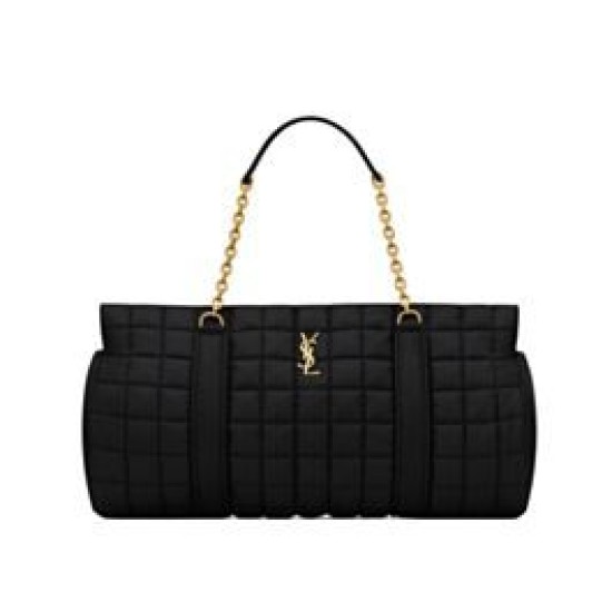 Miglior Falso YSL Saint Laurent Gloria Nylon Trapuntato Nero Economiche Premium