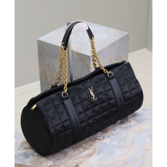 Miglior Falso YSL Saint Laurent Gloria Nylon Trapuntato Nero Economiche Premium