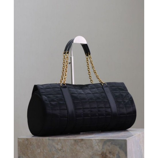 Miglior Falso YSL Saint Laurent Gloria Nylon Trapuntato Nero Economiche Premium