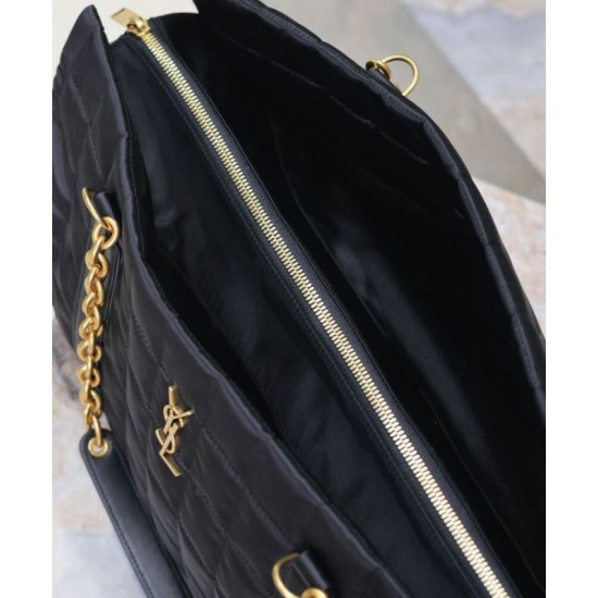 Miglior Falso YSL Saint Laurent Gloria Nylon Trapuntato Nero Economiche Premium