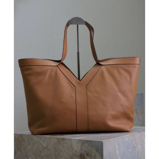 Replica perfetta YSL Saint Laurent Y Borsa Tote in Pelle Caffè Imitazione Outlet Online
