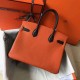 Perfette Qualità Repliche Borsa Hermes Birkin tricolore 30 cm in pelle Clemence arancione/bianca/nera Imitazione