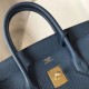 Replica perfetta Borsa Hermes Birkin 30 cm in pelle Clemence agata blu Imitazione Outlet Online