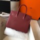 Miglior Falso Borsa Hermes Birkin 30 cm in pelle Clemence bordeaux Economiche Premium