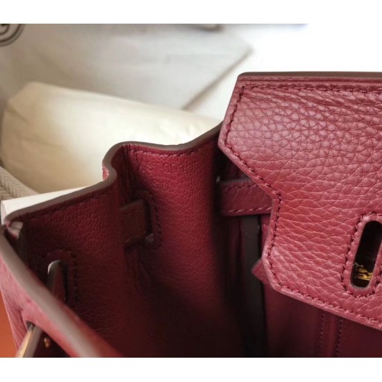 Miglior Falso Borsa Hermes Birkin 30 cm in pelle Clemence bordeaux Economiche Premium