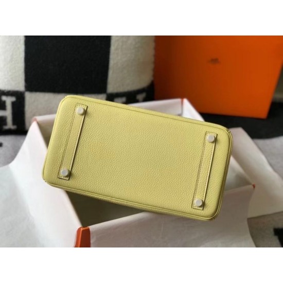 Migliore Repliche Borsa Hermes Birkin 30 cm in pelle Clemence Jaune Poussin GHW Economiche Outlet Online