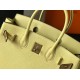 Migliore Repliche Borsa Hermes Birkin 30 cm in pelle Clemence Jaune Poussin GHW Economiche Outlet Online