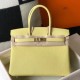 Migliore Repliche Borsa Hermes Birkin 30 cm in pelle Clemence Jaune Poussin GHW Economiche Outlet Online