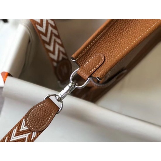 Migliore Repliche Mini borsa Hermes Evelyne III TPM in pelle Clemence oro Economiche Outlet Online