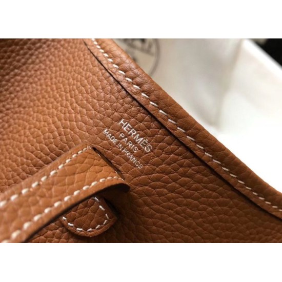 Migliore Repliche Mini borsa Hermes Evelyne III TPM in pelle Clemence oro Economiche Outlet Online