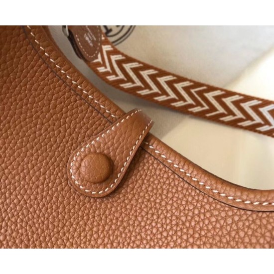 Migliore Repliche Mini borsa Hermes Evelyne III TPM in pelle Clemence oro Economiche Outlet Online