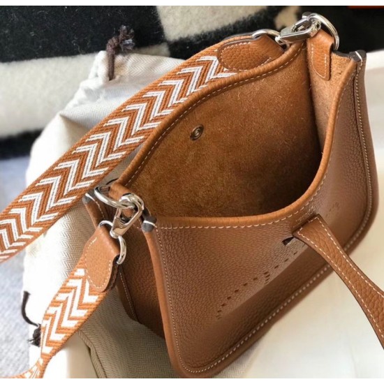 Migliore Repliche Mini borsa Hermes Evelyne III TPM in pelle Clemence oro Economiche Outlet Online