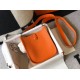 Migliore Repliche Mini borsa Hermes Evelyne III TPM in pelle Clemence arancione Economiche Outlet Online