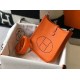 Migliore Repliche Mini borsa Hermes Evelyne III TPM in pelle Clemence arancione Economiche Outlet Online