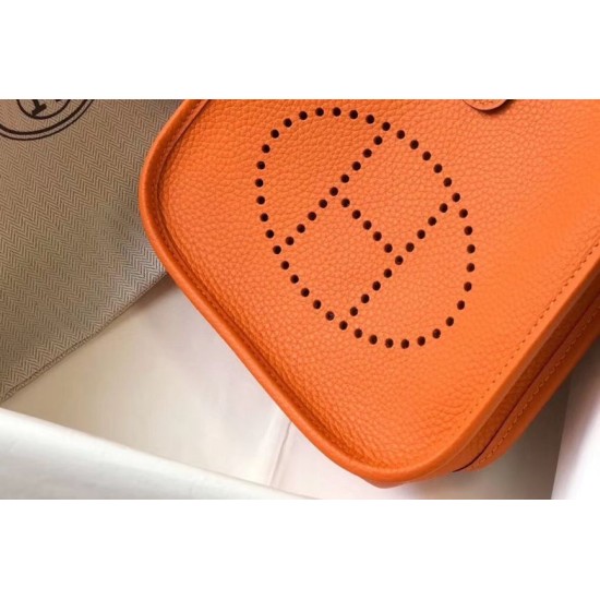 Migliore Repliche Mini borsa Hermes Evelyne III TPM in pelle Clemence arancione Economiche Outlet Online