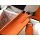 Migliore Repliche Mini borsa Hermes Evelyne III TPM in pelle Clemence arancione Economiche Outlet Online