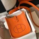 Migliore Repliche Mini borsa Hermes Evelyne III TPM in pelle Clemence arancione Economiche Outlet Online