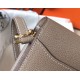 Replica perfetta Mini borsa Hermes Sac Roulis in pelle di vitello Evercolor grigia Imitazione Outlet Online